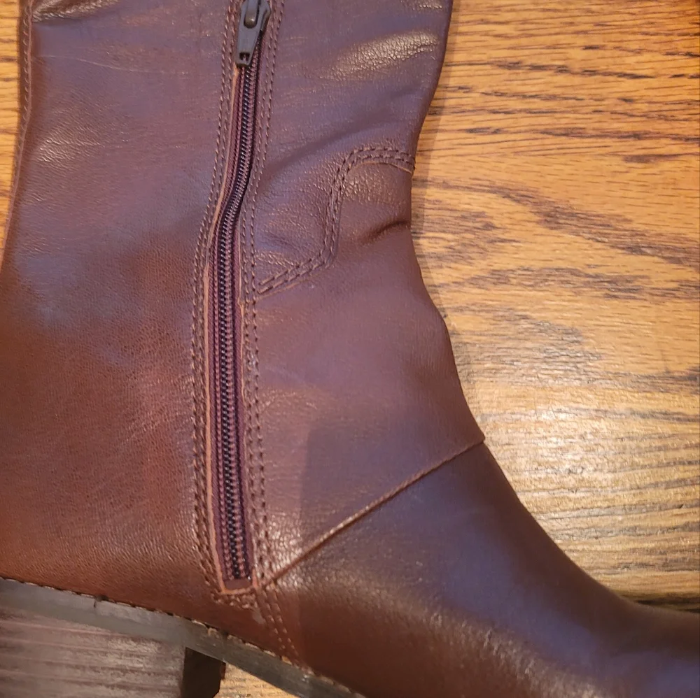 Nine West Mocha Cocoa Brown Genuine Leather Tall Boots